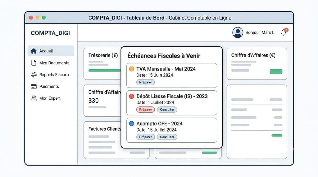 interface pratique pour les rappels fiscaux
