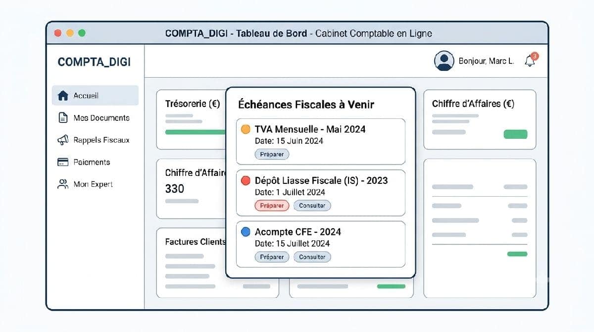 Rappels fiscaux dans l'interface